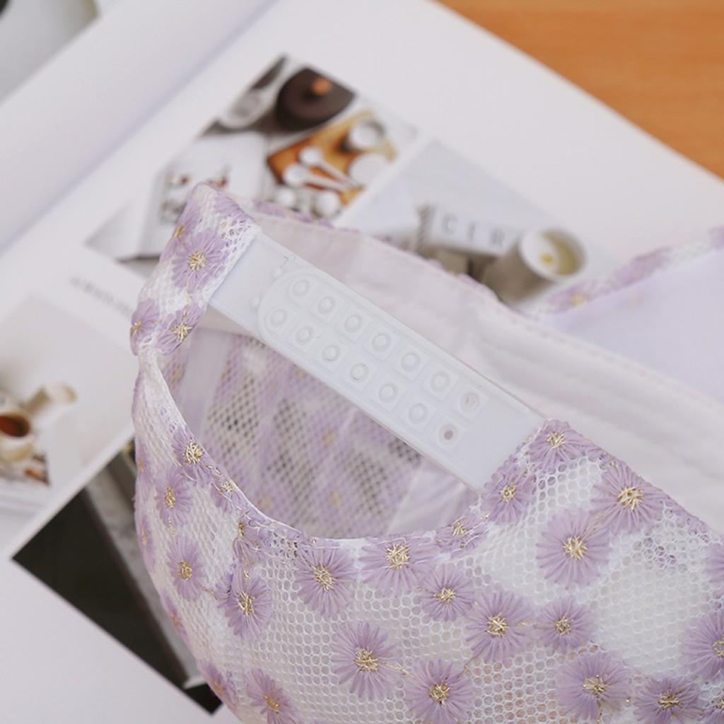 Cute Daisy Embroidery Mesh Baseball Cap, Ladies Hollow Net Adjustable Sun Hat Outdoor Visor Cap
