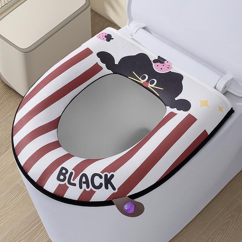 

Waterproof toilet mat with handle, hook zipper cushion, toilet seat