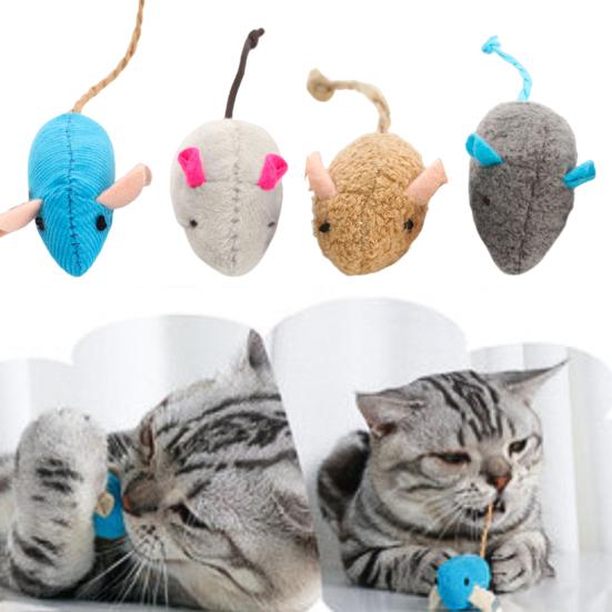 

Plush Catnip Mice Toy Small Interactive Stuffed Mouse Realistic Faux Fur Cat Mice Toy for Indoor Cats Kitten Play рожевий