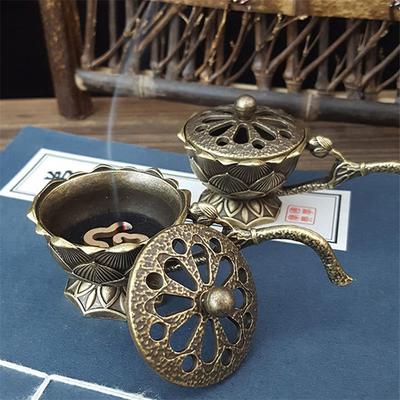 Kleine Lotus Handkachel Met Deksel Holle Sandelhout Wierookbrander Klassieke Decoratie Huisdecoratie Aromatherapie Brander Voor Meditatie Ontspanning Cadeau-ideeën