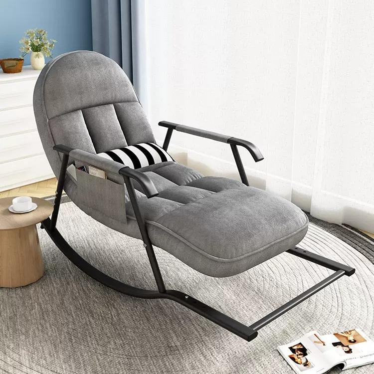 Single Red Recliner: Lazy Sofa Rocking Chair for Adults - Tech Fabric, Home & Balcony Leisure, Convertible To Lounger