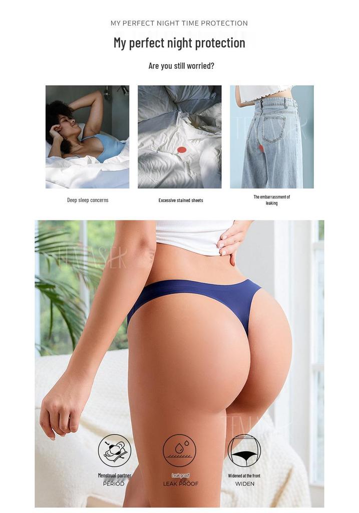 4-Layer Absorbent Menstrual Thong - Pure Cotton, Breathable, Anti-Leakage
