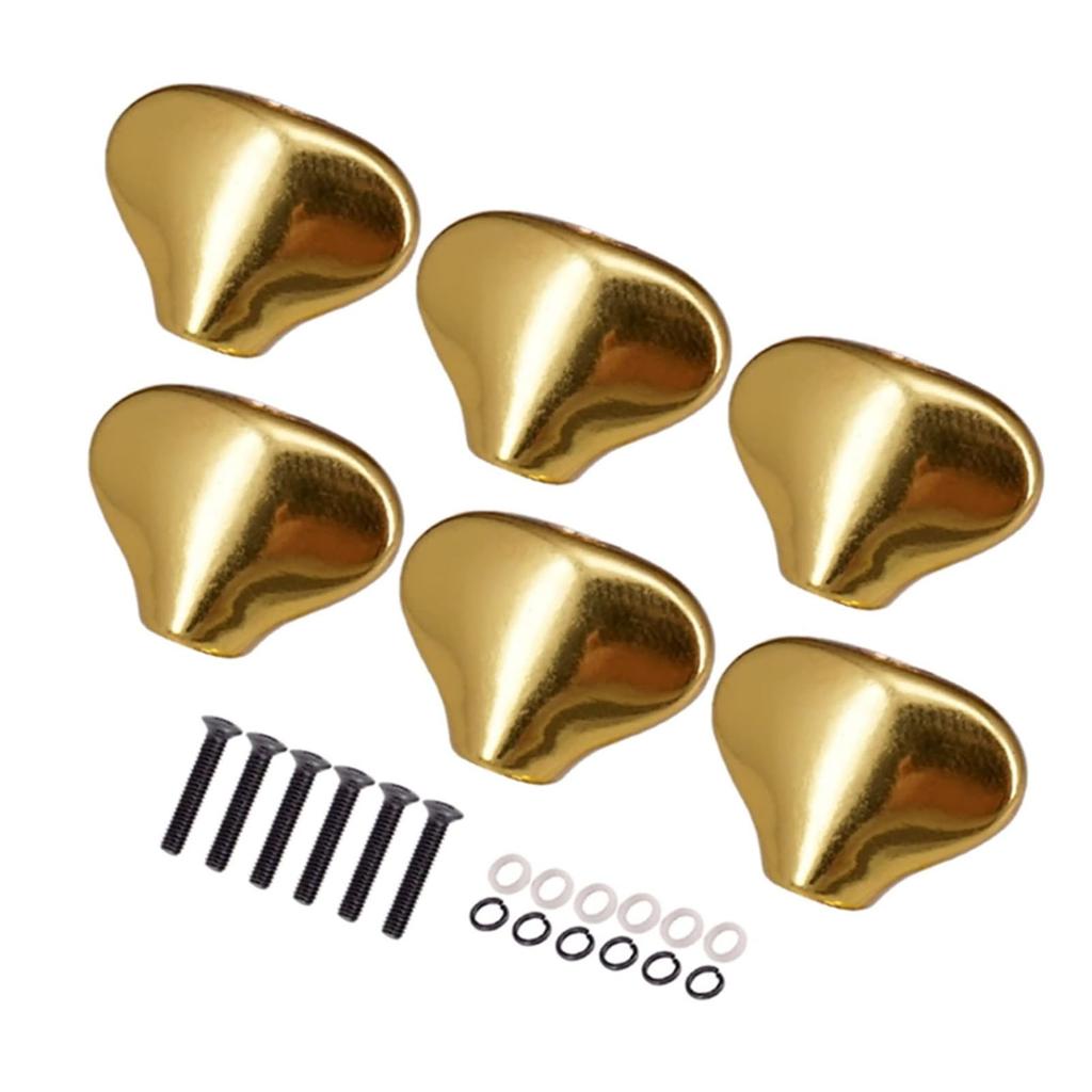 6 Stück Gitarrenmechanik-Knopf Exquisite Fischschwanzform Bequemer Griff Metall Stimmwirbelkopf