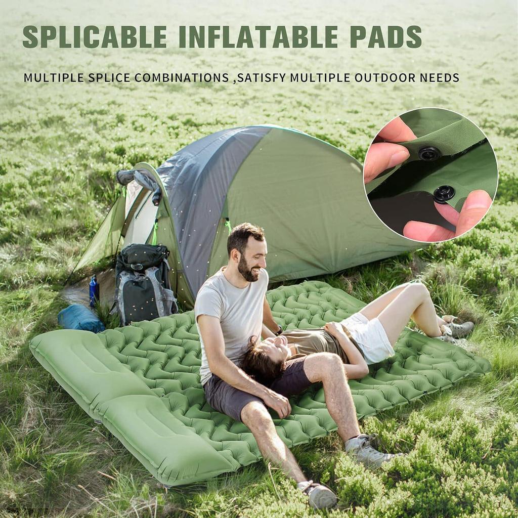 Portable Foot-Pump Inflatable Camping Mattress - Outdoor Tent Sleeping Pad