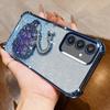 KEYSION Shockproof Plating TPU Phone Case for Samsung S24 S25 Ultra S25+ Glitter Jewelled Swan kickstand Cover for Galaxy S24 S25 FE 5G