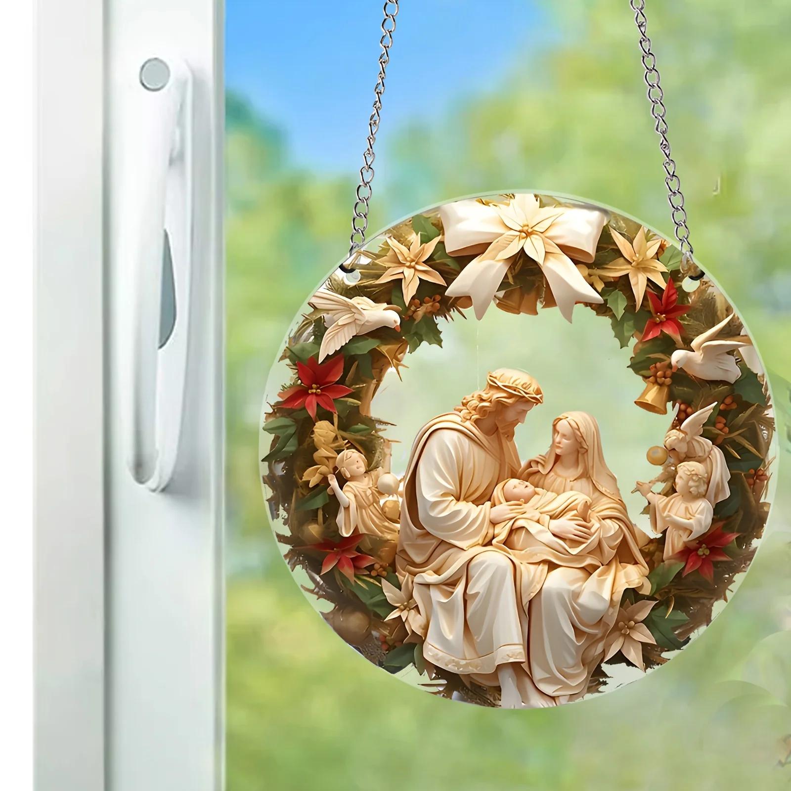 Подвеска Святой Марии Рождественский подарок Рождественское украшение Акриловая подвеска — фото 7