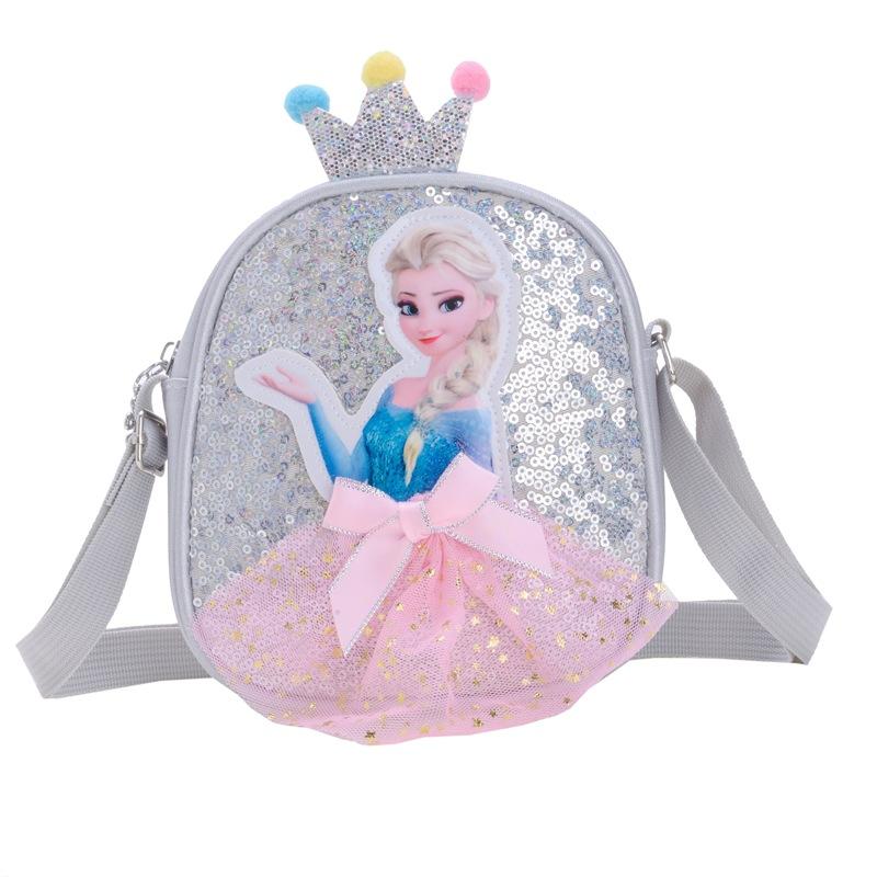 Children's Bag Cute Princess Bag Sequined PU Bag Children's Shoulder Bag Messenger Bag Bag Little Princess Portable Girl