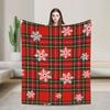 New Year Plaid & Pattern Plush Blankets Students Flannel Throw Blanket For Living Room Super Warm Custom DIY Quality Bedspread