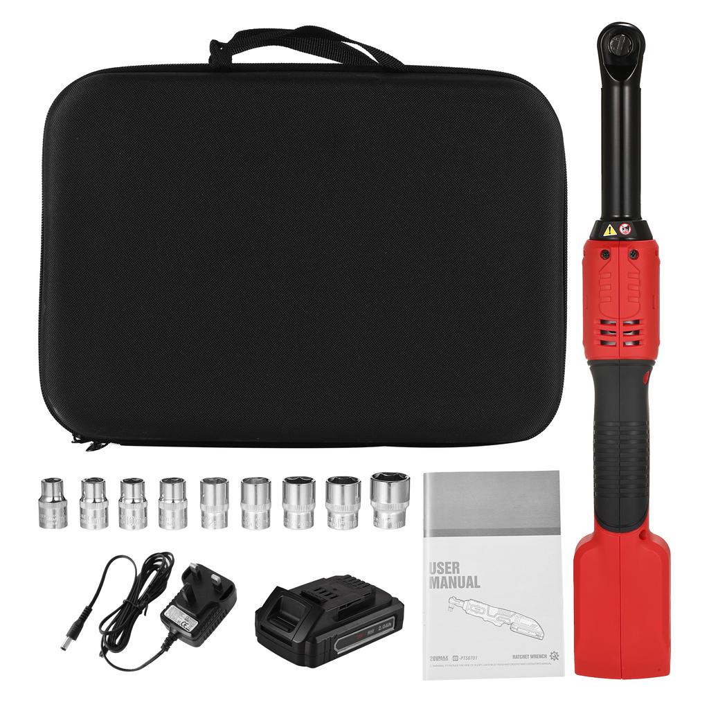 Lepmerk 3/8-inch 20V Cordless Electric Ratchet Wrench 450RPM Variable Speed 60N.M Power Ratcheting