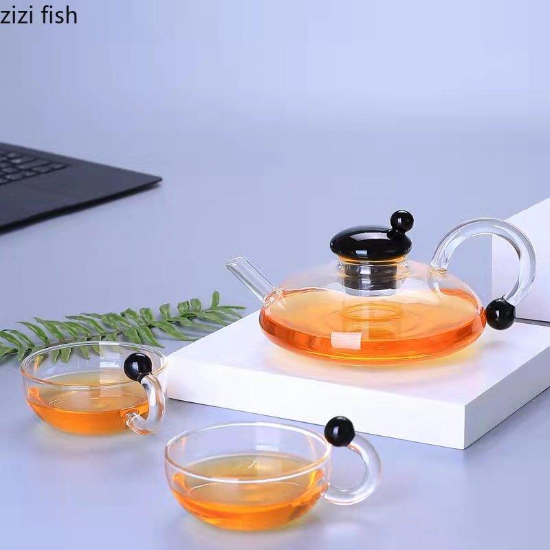 Transparent Glass Teapot Teacup Kung Fu Tea Set Afternoon Tea Set Tea Kettle Glass Cup Tea Utensils Tea Making Tools Teaware Set