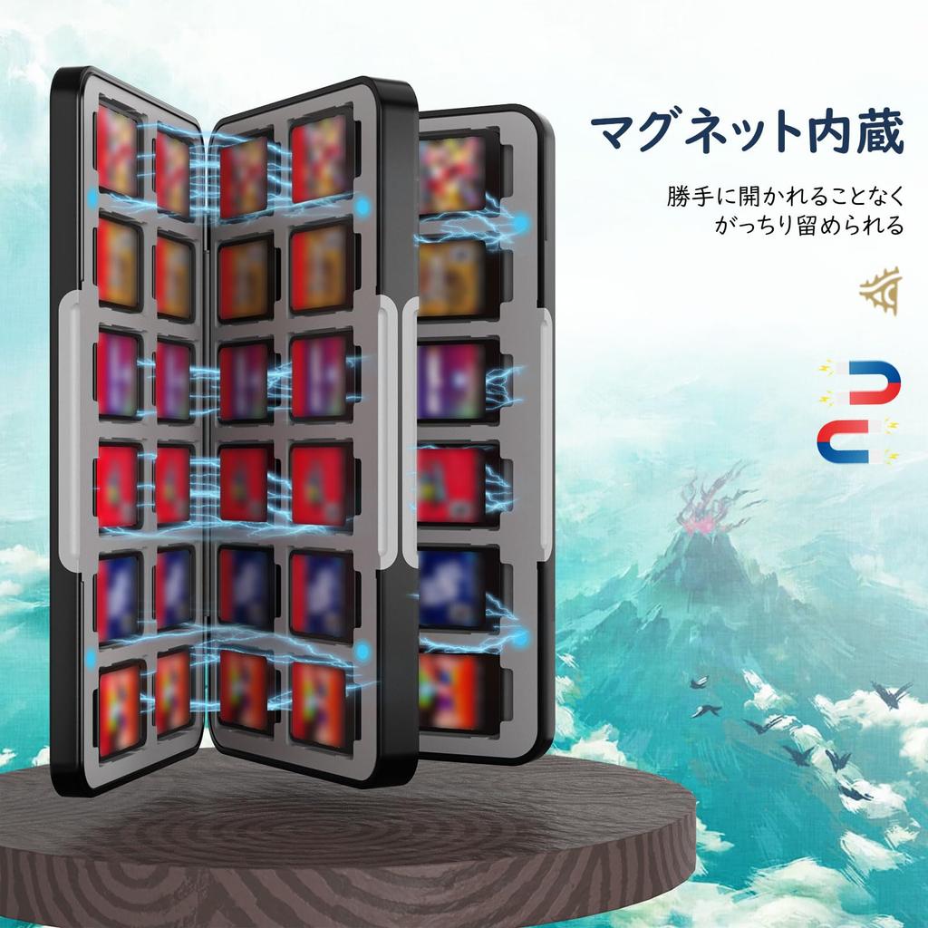 ATiC Mjukt fodral för Switch OLED med kortförvaring Rymmer 48 Switch-spel och 24 Micro SD-kort Spelkortsförvaring och Lätt att The Legend of Zelda Tiakin Blå
