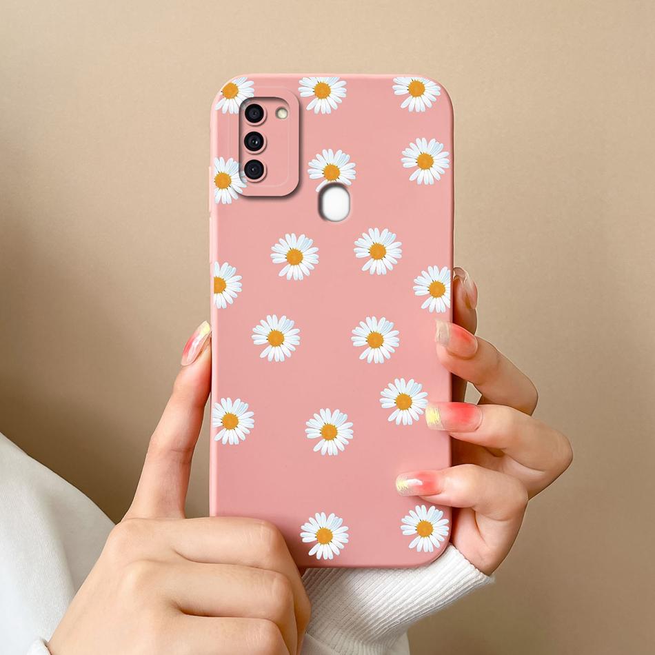 Case For Samsung A11 Flower Soft Liquid Silicone Durable Lens Protection Phone Back Covers For Galaxy A 11 Funda Coque For Woman