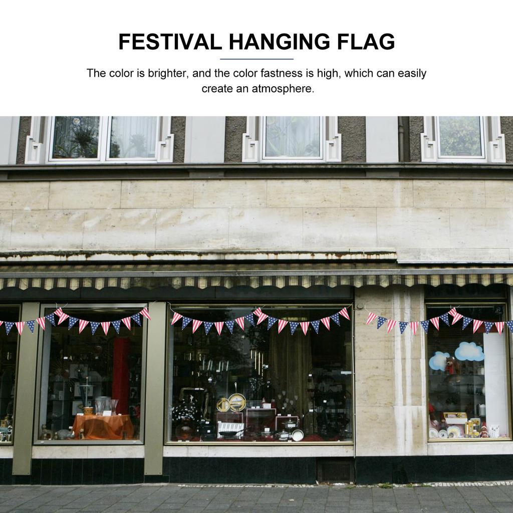 Independence Day Pull The Flag Festival Banner National Pendant Decorative Hanging Bunting Linen