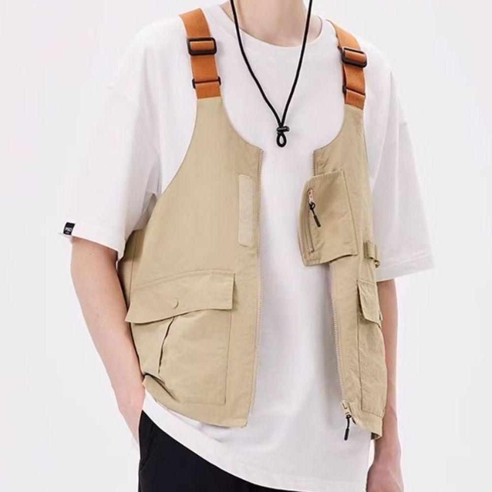 Polyester Vest Shoulder Bag 2-in-1 Convertible Crossbody Vest Bag Utility Vest Backpack Hiking