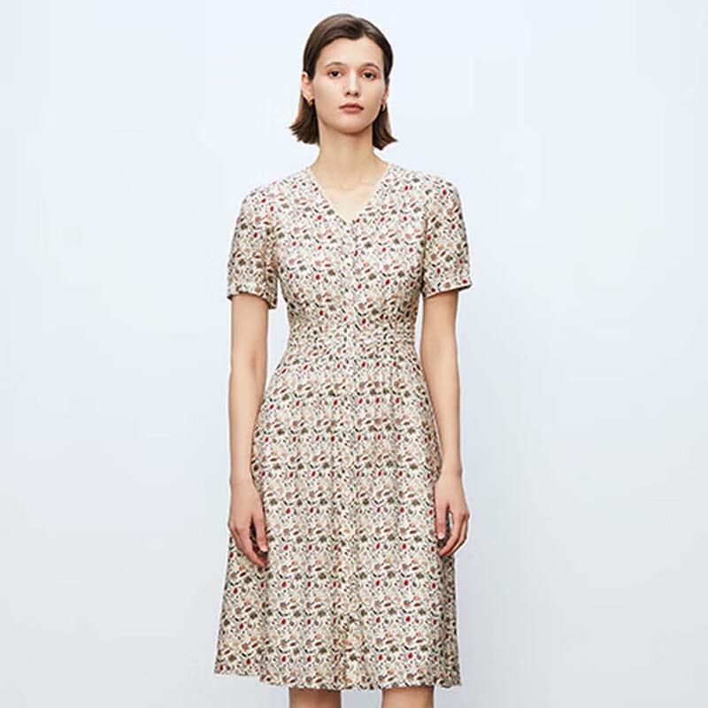 

JESSIE Women s Short-Sleeve Floral Print Belted Dress M