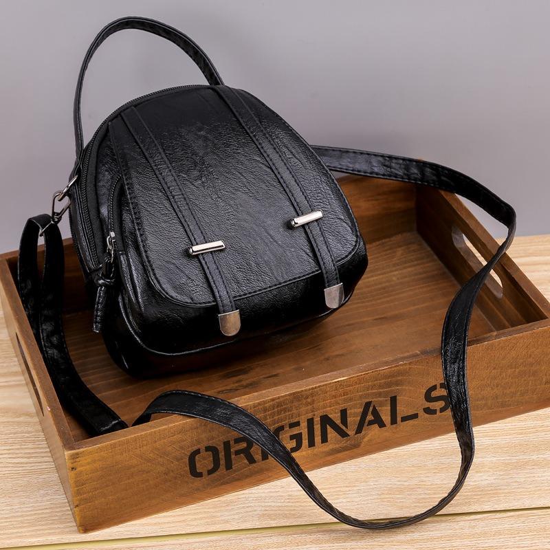 Small Bag Women Euro-American Fashion Vintage Crossbody Bag New Phone Bag Soft Leather Texture Multi-Compartment Shoulder Bag Wallet