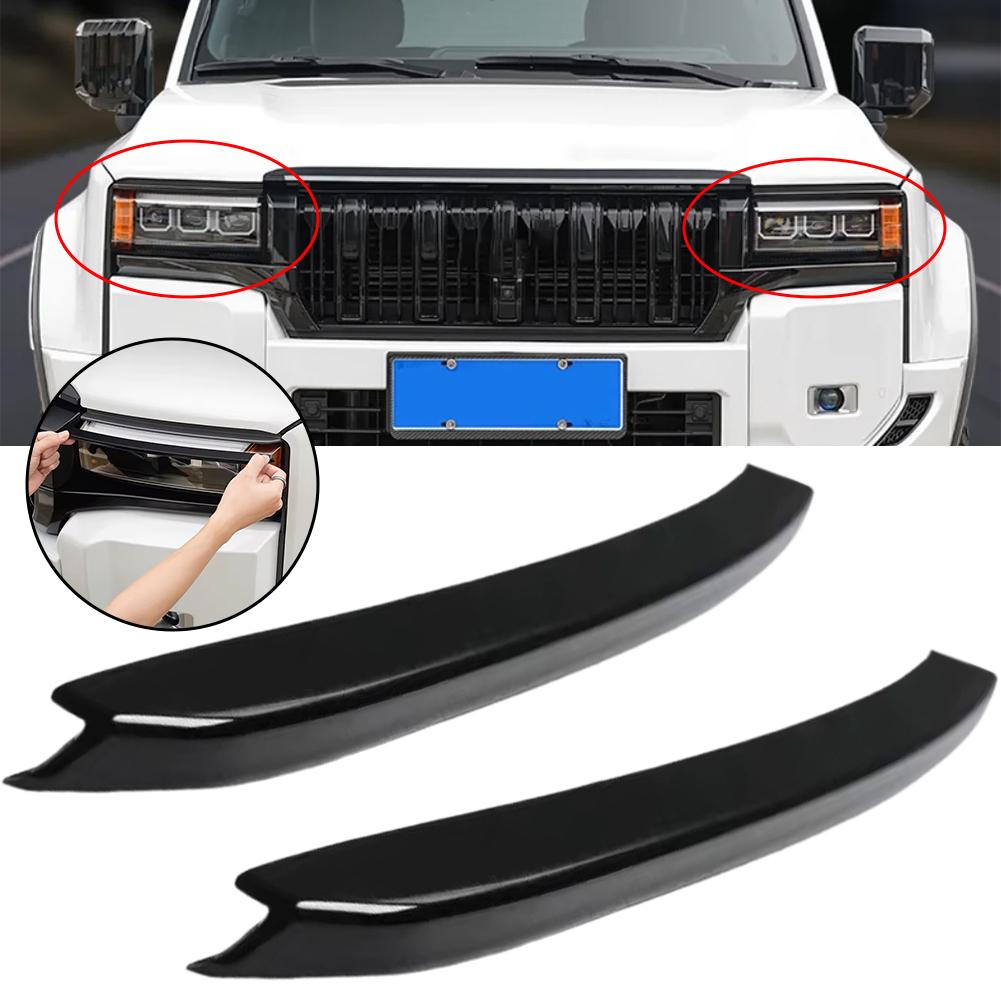 2PCS For Toyota Land Cruiser LC250 Front Bumper With 24-25 STyle New Prado Headlight Eyebrows Decoration Accessories