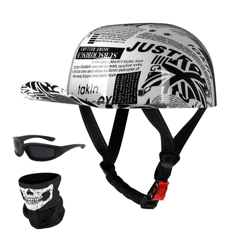 

Retro Gang DS Personality Duck Tongue Baseball Cap Harley Electric Bike Helmet Motorcycle Scoop Tip Hat Half M