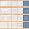 Sashiko Templates (Set of 16), 13 X 13 Cm Sashiko Stencils—16 Styles, Including Dots and Thread, Maple Leaves, and Japanese-Style Patterns