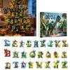 Countdown Calendar with Pendants 26 Letters Cartoon Dinosaur Advent Calendar, 2D Acrylic Dino Figures Creative Christmas Stocking Stuffers Ornaments,