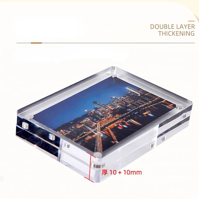 New Multi Size Square Table Table Transparent Card Brick Strong Magnetic Acrylic Picture Frame Display Gift