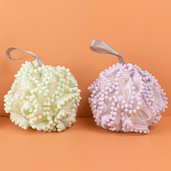 Bath Ball Soft Texture Bath Sponge with Tight Mesh Weave Rich Foam Gentle Exfoliating Puff High Absorbency Bath Sponge Bath Accessory