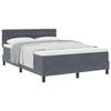 Lit Box Spring vidaXL avec Matelas Gris Foncé 160x200 cm Velours 3339117