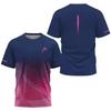 T-shirt da uomo stampata in 3D con freccia, asciugatura rapida, per sport come Tennis, Pickleball, Badminton, Moda di strada, Manica corta