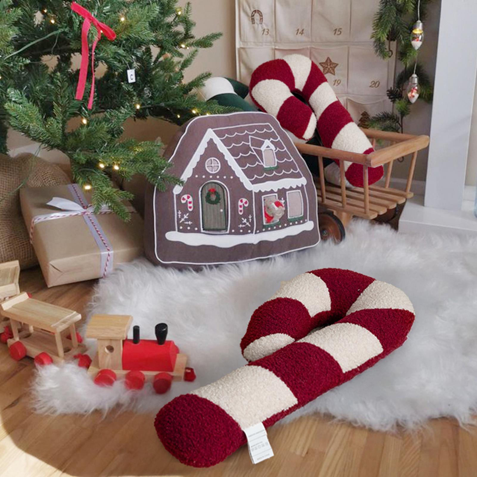 

2025 Christmas Candy Cane Throw Pillow Christmas Soft Sofa Body Back Lollipop Cushion for Plane Airplanes Traveling China Mainland