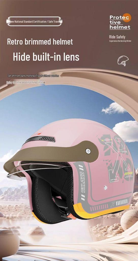 3C Helmet for Electric Vehicles - All-Season, Universal Fit, Winter Warmth, Hidden Lens, One Size for Girls.