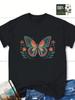 Women Heavyweight Crew Neck Short Sleeve Graphic T‑Shirt 100% Cotton Floral Butterfly Print Soft Casual Tops All Season Multi‑Colors