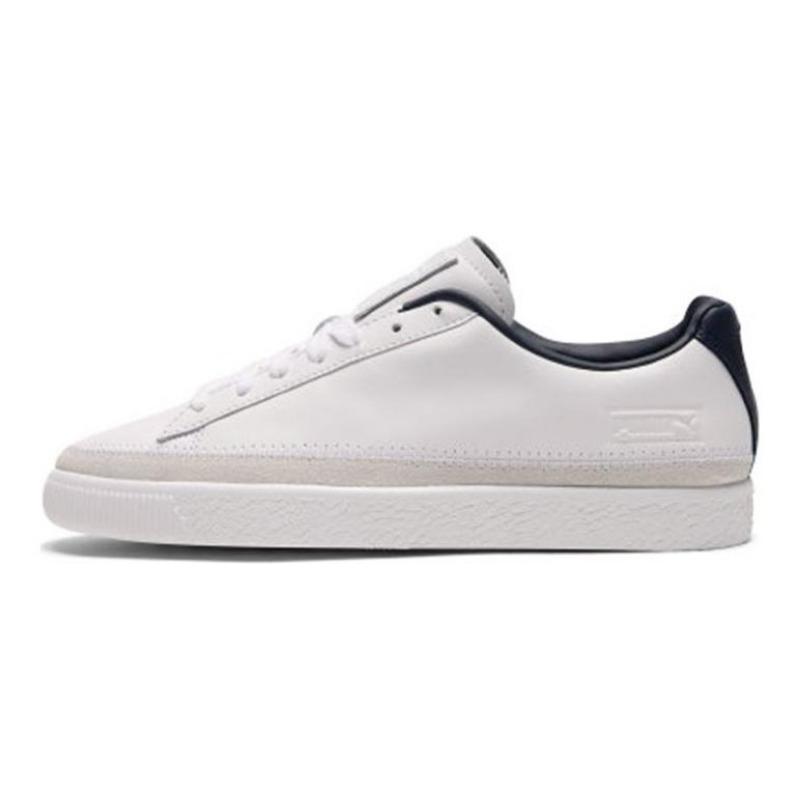 PUMA Basket Trim Block Unisex Low Top Skate Shoes White 369991-03 35.5