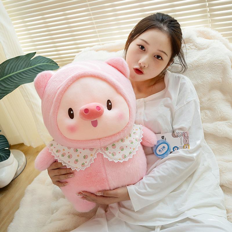 Small Pink Pig Dumplings, Pig And Pig Plush Toys, Girls Sleep With Small Yellow Duck Big Throw Pillow, Birthday Gift.