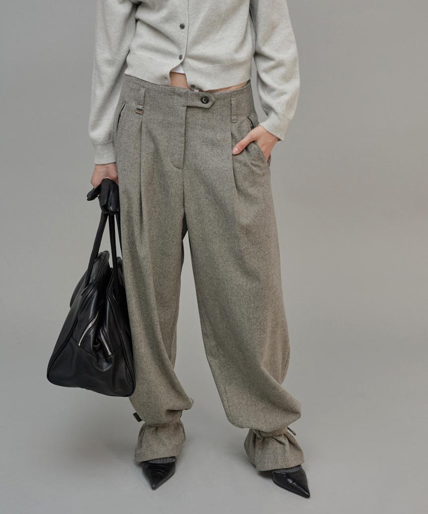 FROMWHERE Wool Two-Way Wide Pants Gray