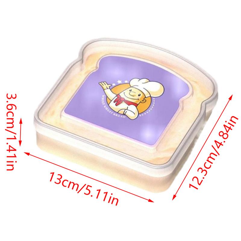 Toast Shaped Portable Lunch Box With Lid Toast Bread Sandwich Box Kitchen Outdoor Picnic Large-Capacity Bento Box