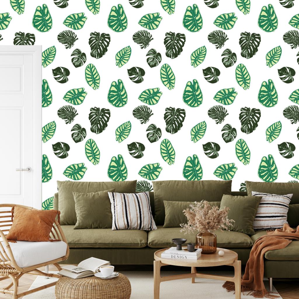 Monstera Leaves Wallpaper for Living Room and Bedroom 50x1000