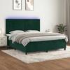 Maison Exclusive - Bettlattenrost mit LED-Matratze Dunkelgrün 160x200 cm