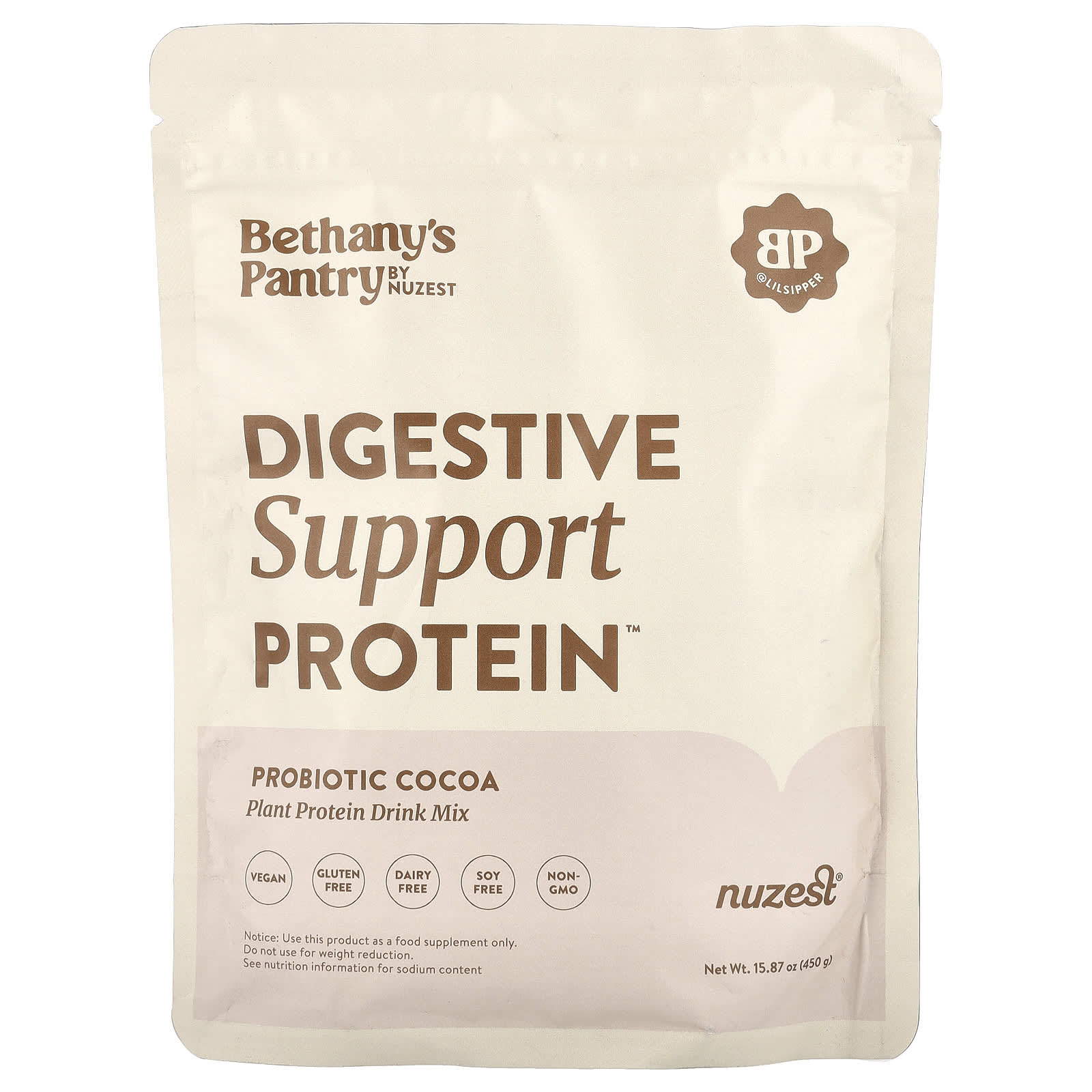 

Bethany s Pantry, Digestive Support Protein™, Probiotic Cocoa, 450G (15.87Oz)