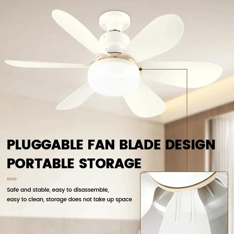 Smart 2 In 1 Ceiling Fan With Remote Control Dimming Energy-saving Lighting E27 Silence Fan Lights Bedroom Living Room Kitchen