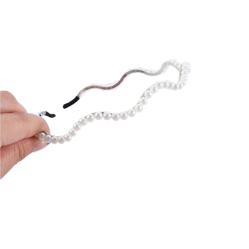Cute Lovely Korean Sweet White Metal Headwear Hair Accessories Head Hoop Pearl Hair Band Headband