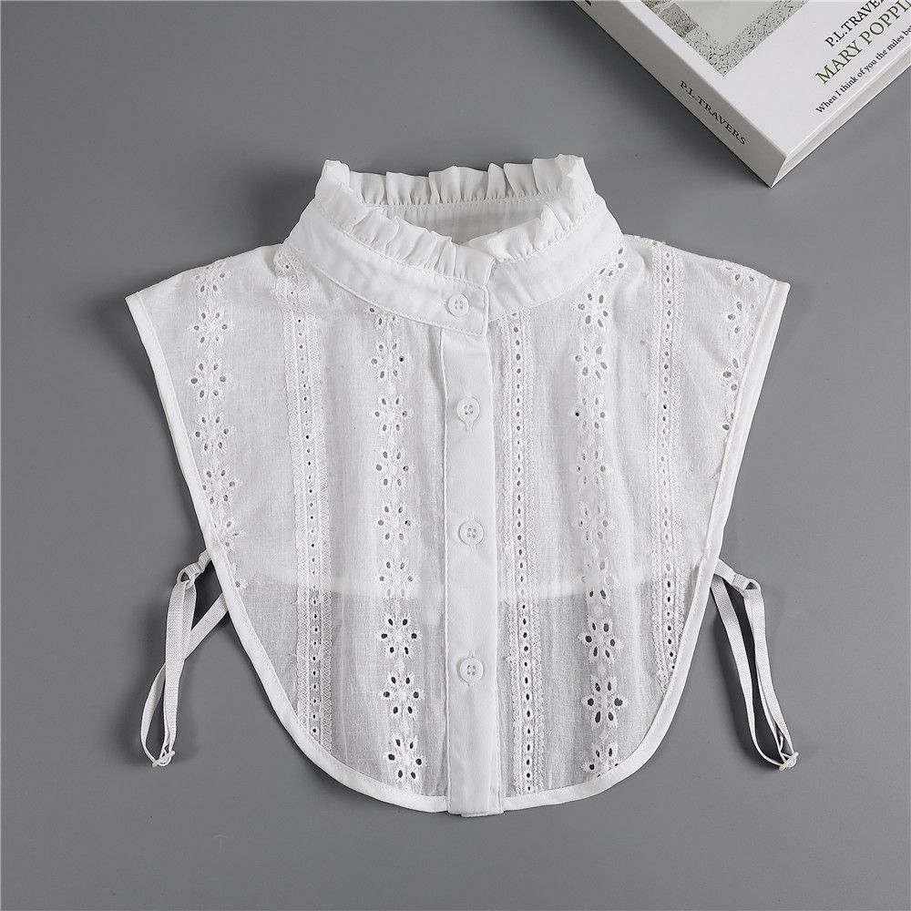 Fashion Lace Cotton Shirt Fake Collar False Tie Clothes Accessories Lapel Blouse Top