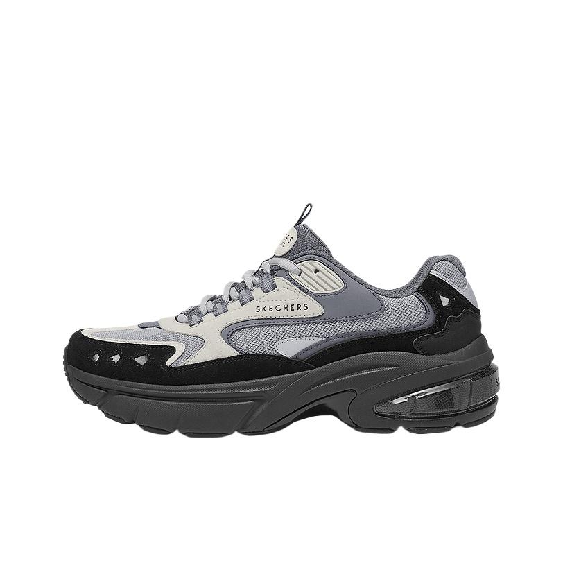Skechers Street Retro Серия для всей семьи Модные Трендовые Универсальные Папины Кроссовки Мужские Кроссовки Темно-Серый 183214-DKGY 41