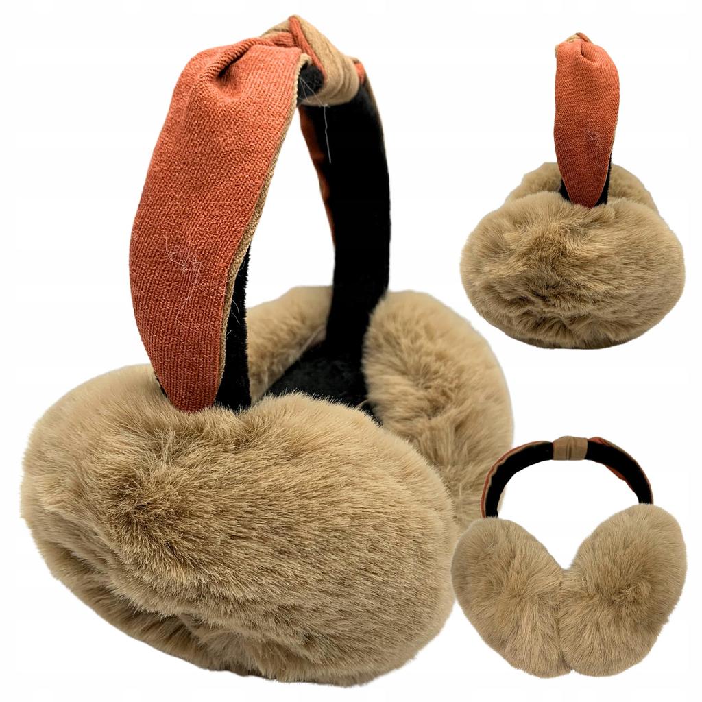 Winter Women's Earmuffs Ribbon Plush Warm Foldable Insulated