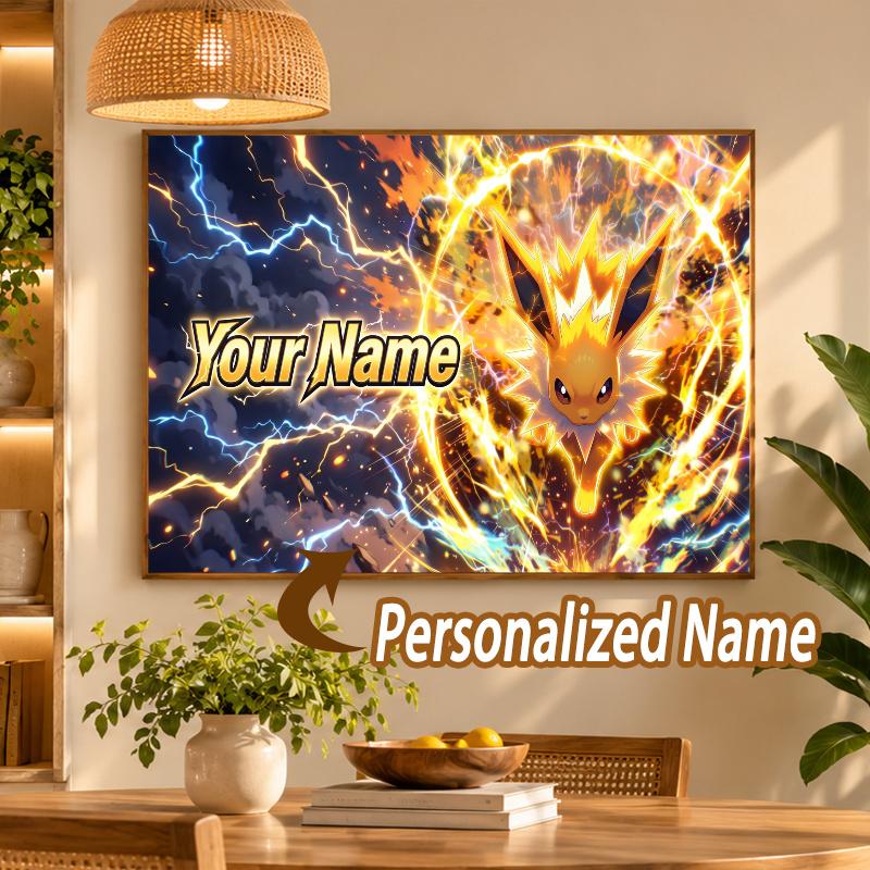 Jolteon Custom Name Diamond Painting Personalized 5D Full Drill DIY Diamond Art Home Decor