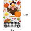 Thanksgiving Window Clings Double Sided Fall Leaves Autumn Window Clings for Glass Cute Turkey Gnome Autumn Window Stickers Fall Window Stickers Home