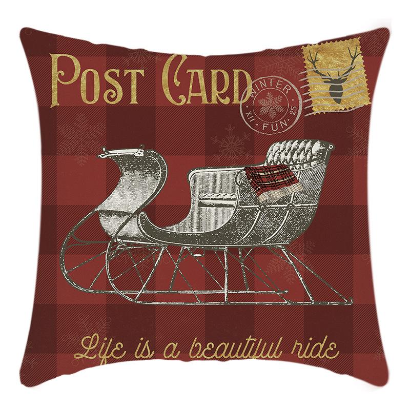 

Новая Рождественская Подушка с Принтом Лося Санты и Рождественской Елки Чехол для Домашней Диванной Подушки 45 * 45Cm pillowcase