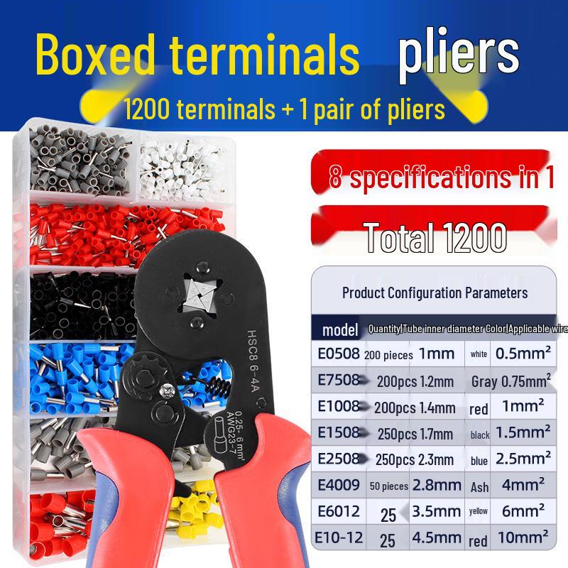 VE Cold Crimp Terminal Kit with Pliers - Quick Wiring Tool for Electricians