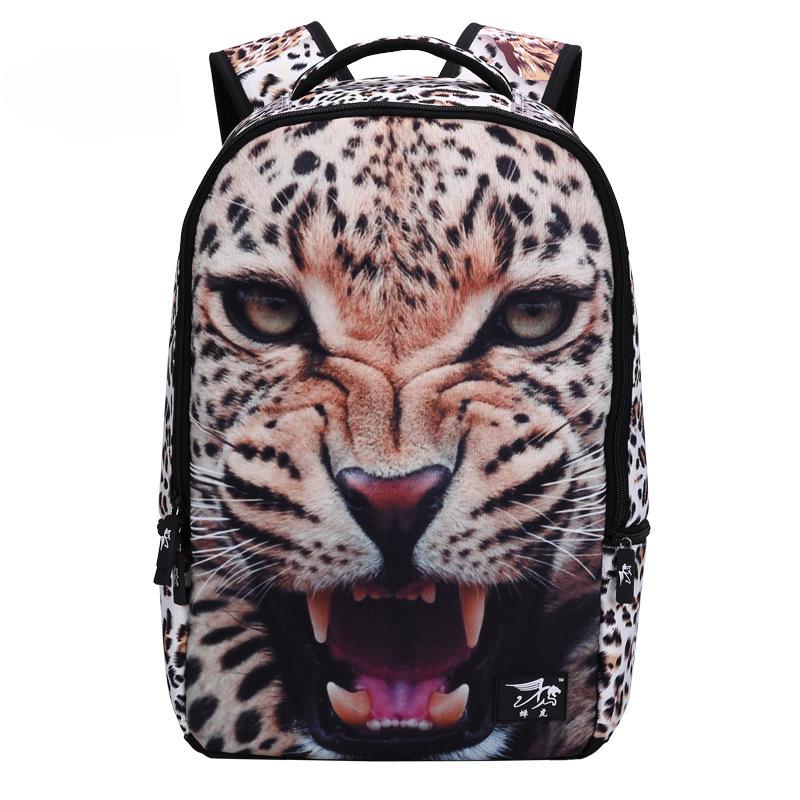 Studentský školní batoh pro vysokoškoláky Vivid Funny 3D Tiger Printing Velký batoh na rameno Studentský Men Cool Bookbag