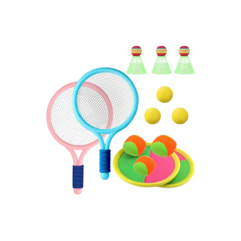 Ailunate Badminton and Tennis Toy Rackets for Kids, Outdoor Play, Flying Catch Ball, Shuttlecock, Indoor Sports, Exercise, Christmas Gift