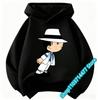 New Children Hooded Sweatshirt Michael Jackson Retro Letter Figure Print Pullover Kids Boys Girls Casual Vintage Fashion Hoodie